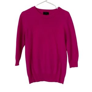 J. Crew 100% Italian Cashmere Hot Pink Crewneck Sweater M